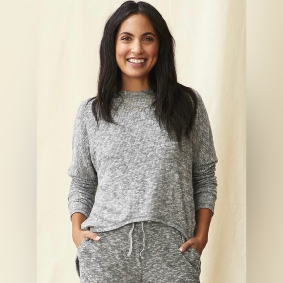 Matilda Jane Tops - Matilda Jane Women’s Kaya Draped Back Tunic NWOT Gray Ribbed Knit Size Large